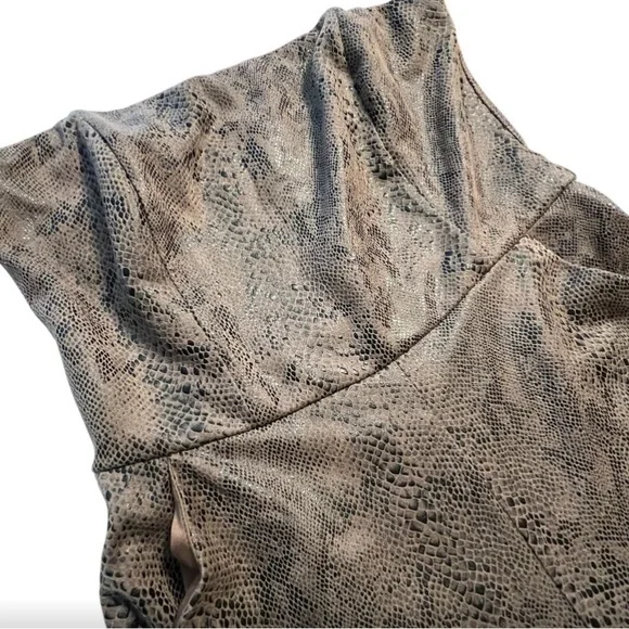 She + Sky soft faux leather snakeskin print strapless romper size medium - Picture 3 of 9